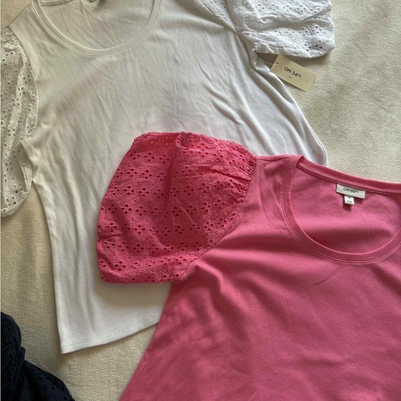 Set of Four Eyelet Sleeve Tops On 34th size 1X - Picture 3 of 6